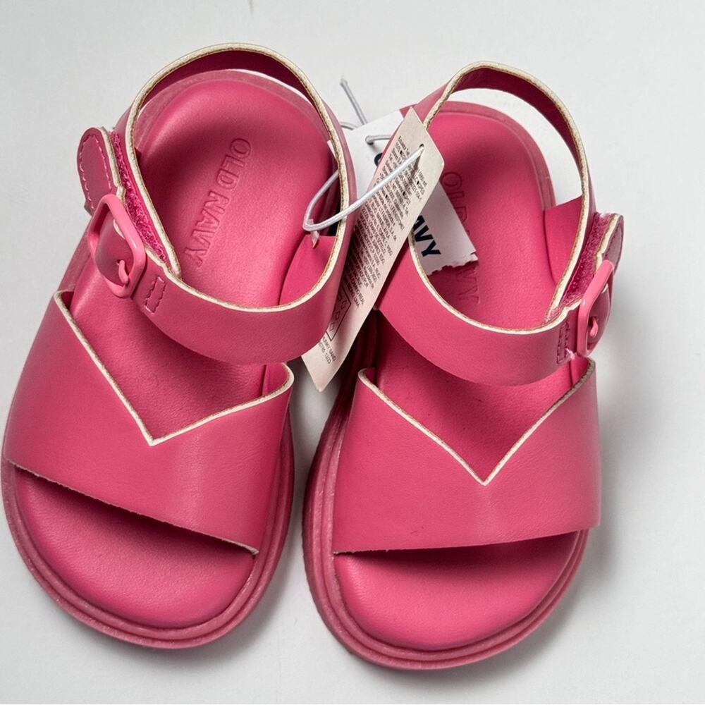 Old Navy Girl Chunky Heel Ankle Strap Pink Bell Sandals Sz 5